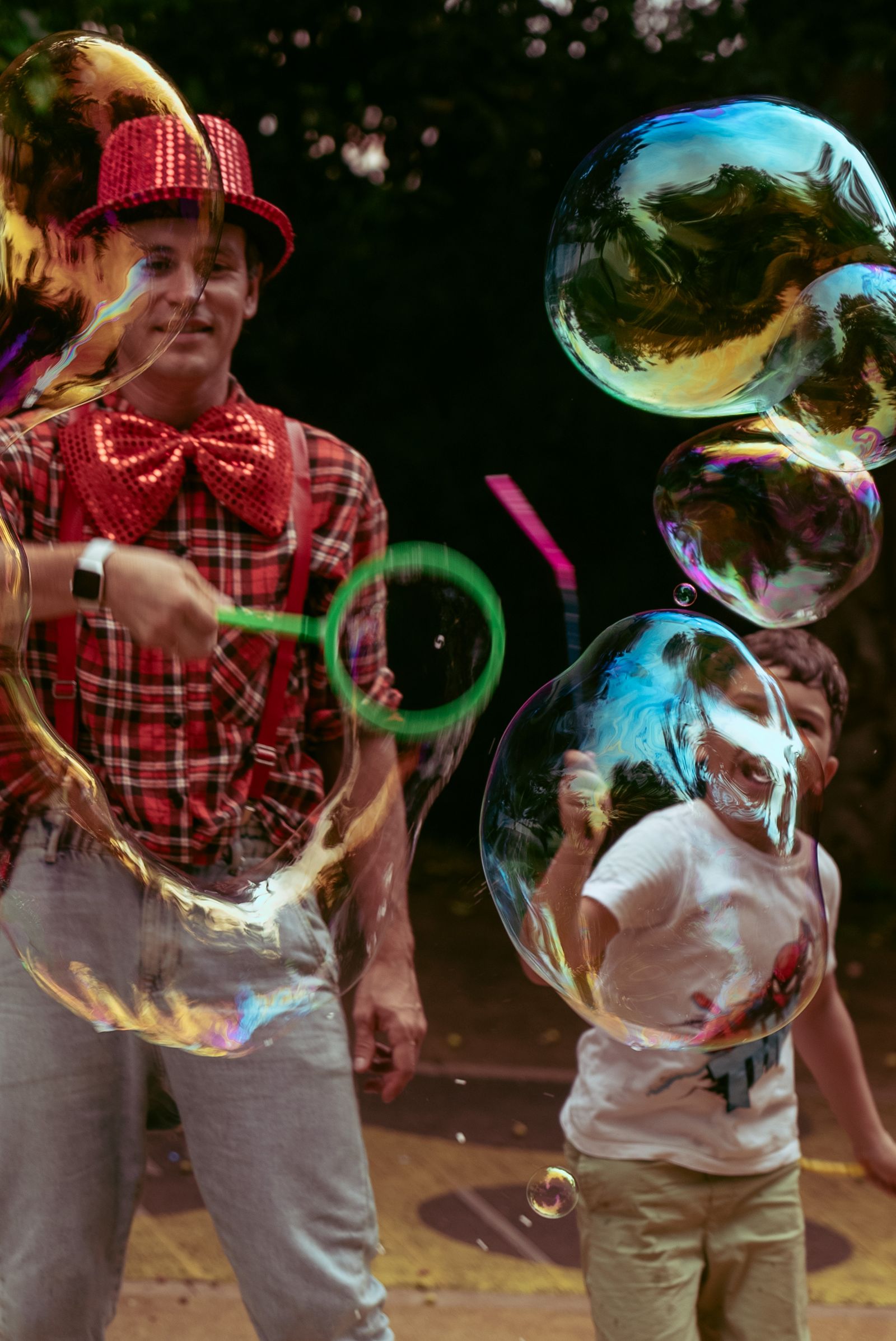 Bubbles and foam at a family day activation